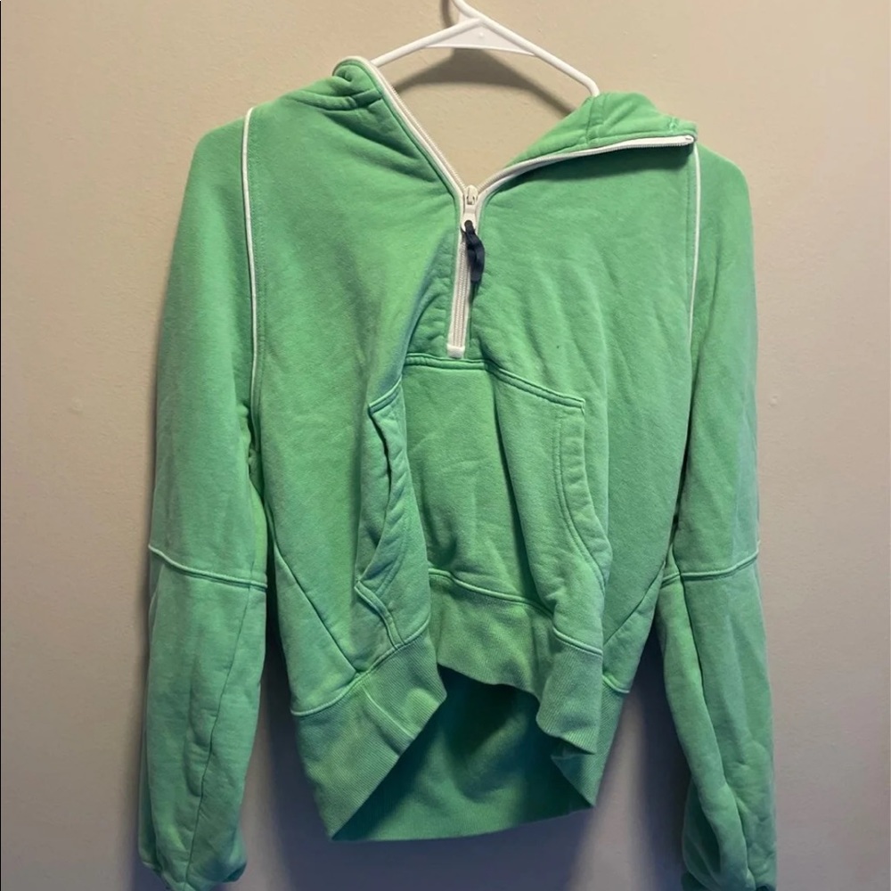 cropped green quarterzip